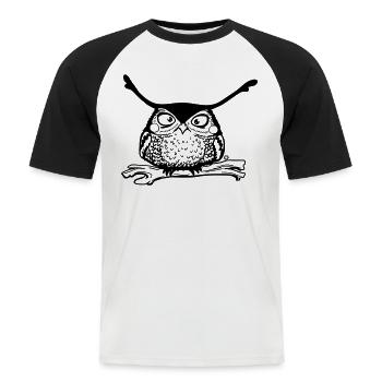 Hoernereule - Men's Baseball T-Shirt - white/black - Front - Nik (191cm)