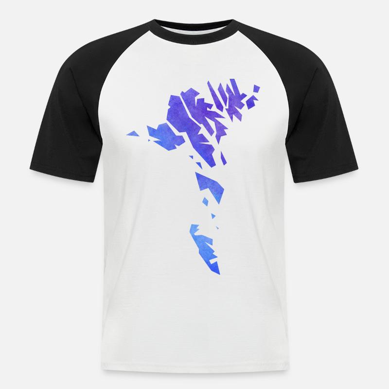 faroe - Männer Baseball-T-Shirt - Weiß/Schwarz