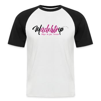 Mädelstrip 2023 Girls Trip Crew Mädelstour Mädels - Männer Baseball-T-Shirt - Weiß/Schwarz - Vorne - Nik (191cm)