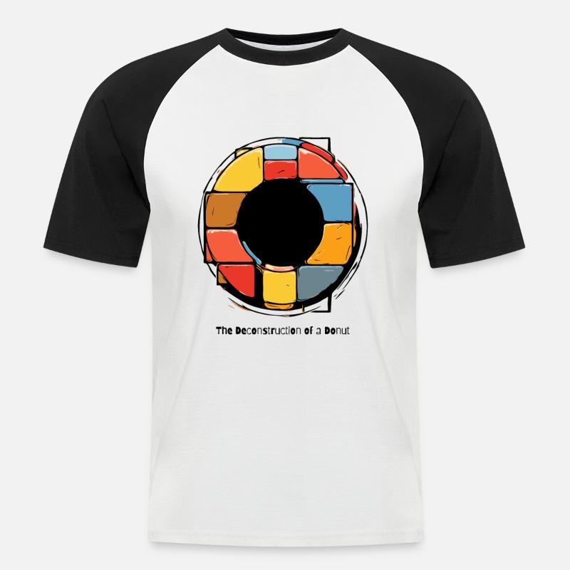 Die Dekonstruktion eines Donuts - Männer Baseball-T-Shirt - Weiß/Schwarz