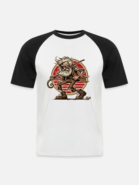 cooler schlechte Laune Opa - Männer Baseball-T-Shirt - Weiß/Schwarz