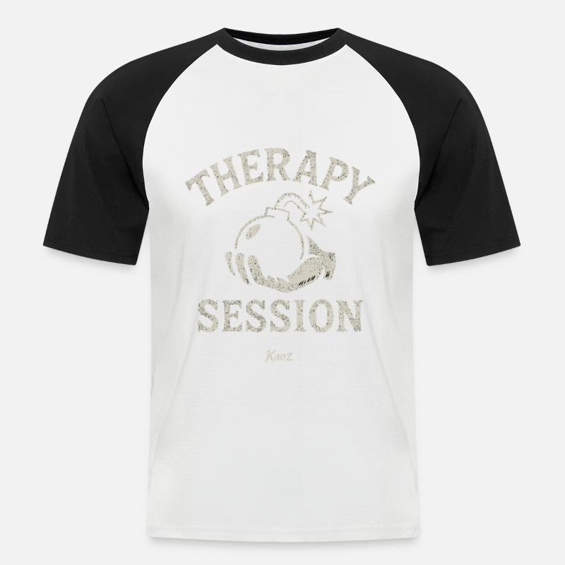 Hand holding therapy session bombshell - Men's Baseball T-Shirt - white/black