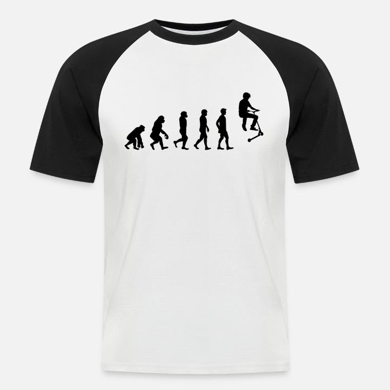 Stunt Scooter Freestyle Scootering Evolution - Men's Baseball T-Shirt - white/black