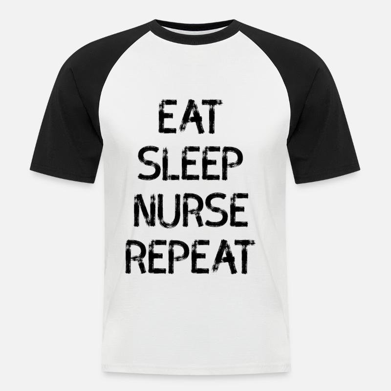 Krankenschwester - Männer Baseball-T-Shirt - Weiß/Schwarz
