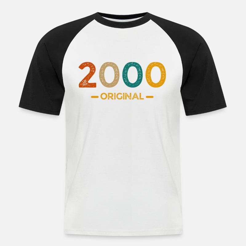2000 Original - Männer Baseball-T-Shirt - Weiß/Schwarz