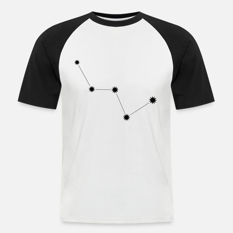 Die Konstellation "Cassiopeia" - Männer Baseball-T-Shirt - Weiß/Schwarz
