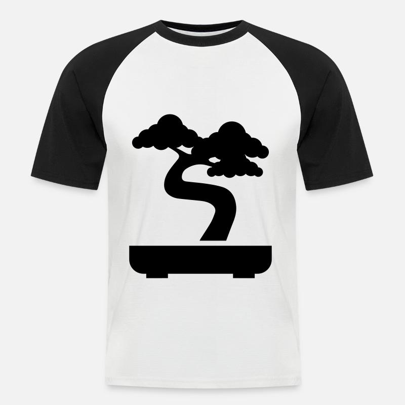 Bonsai icon Symbol - Men's Baseball T-Shirt - white/black