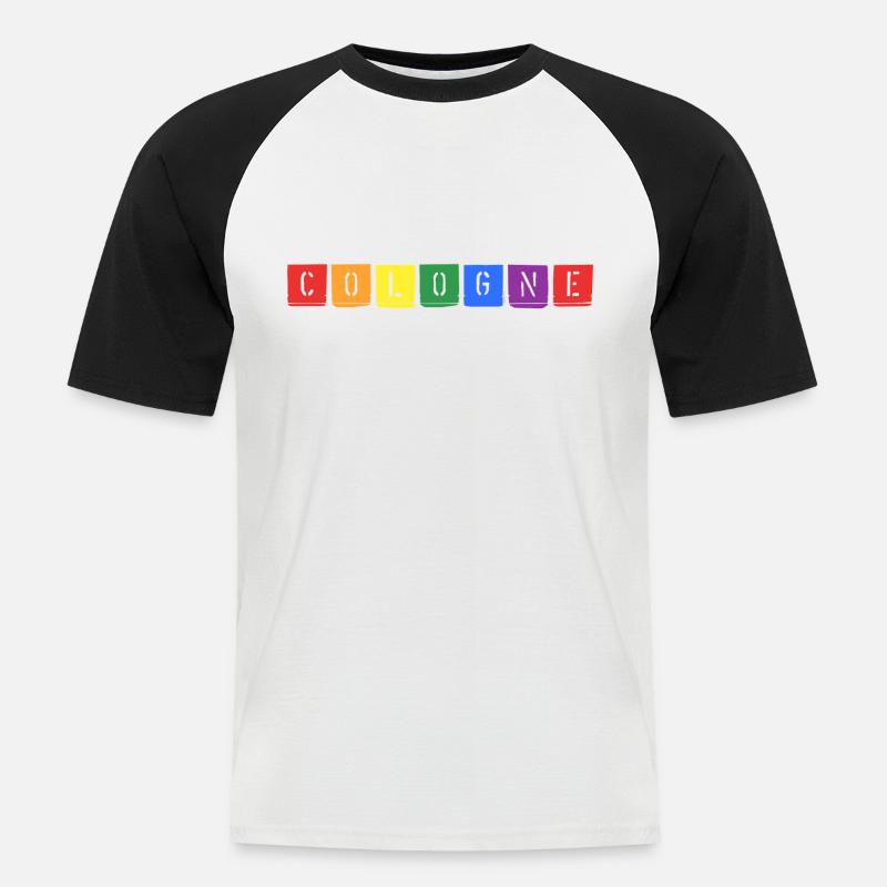 Rainbow Cologne - Männer Baseball-T-Shirt - Weiß/Schwarz