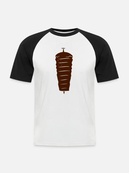 Döner Kebab - Männer Baseball-T-Shirt - Weiß/Schwarz