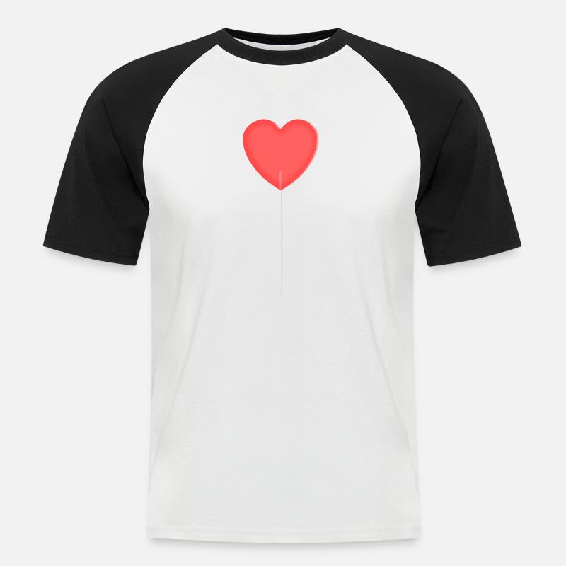 Lutscher in Herzform - Männer Baseball-T-Shirt - Weiß/Schwarz