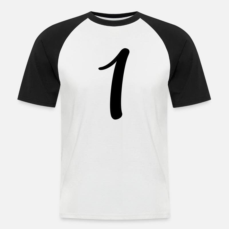 1 - Männer Baseball-T-Shirt - Weiß/Schwarz