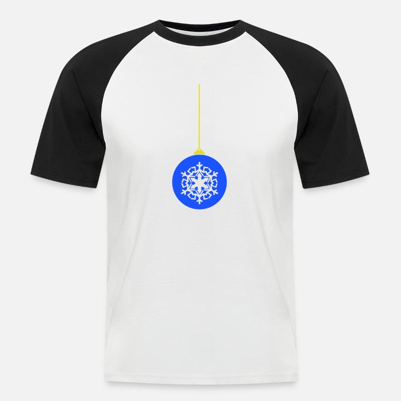 Weihnachtskugel deko - Männer Baseball-T-Shirt - Weiß/Schwarz