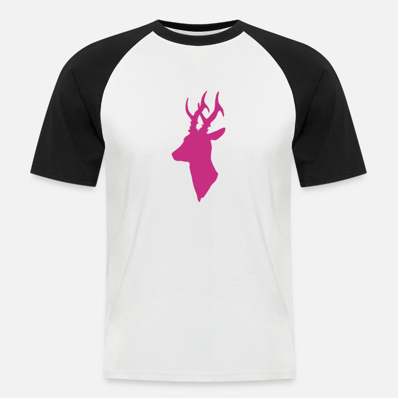 Roebuck - T-shirt baseball manches courtes Homme - blanc/noir