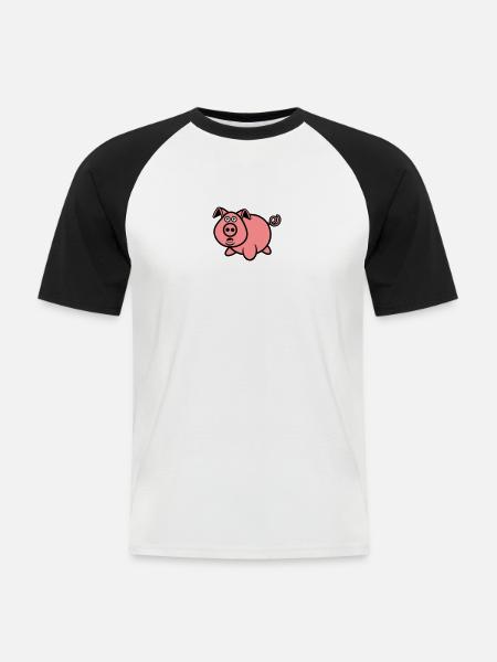 Sweet pork - Men's Baseball T-Shirt - white/black