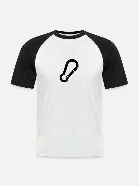 Klettern - Männer Baseball-T-Shirt - Weiß/Schwarz