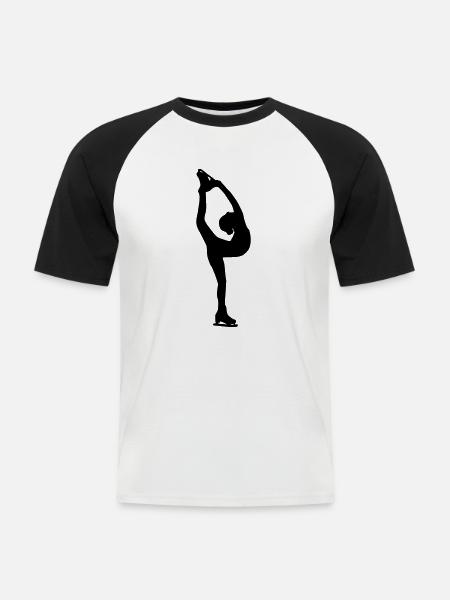 Figure Skating - Men's Baseball T-Shirt - white/black