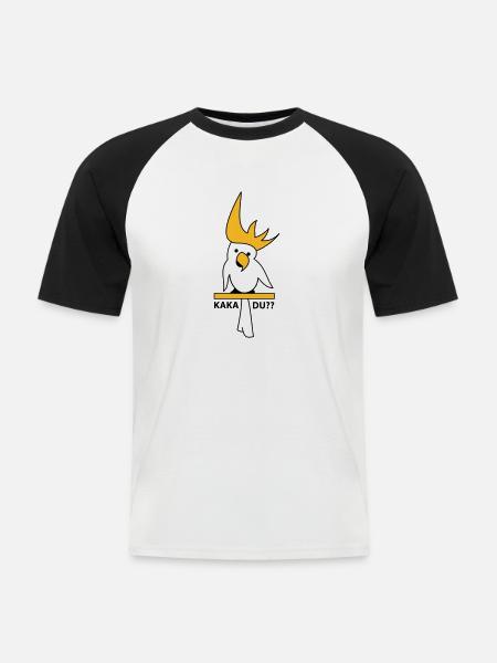 Kakadu - Männer Baseball-T-Shirt - Weiß/Schwarz