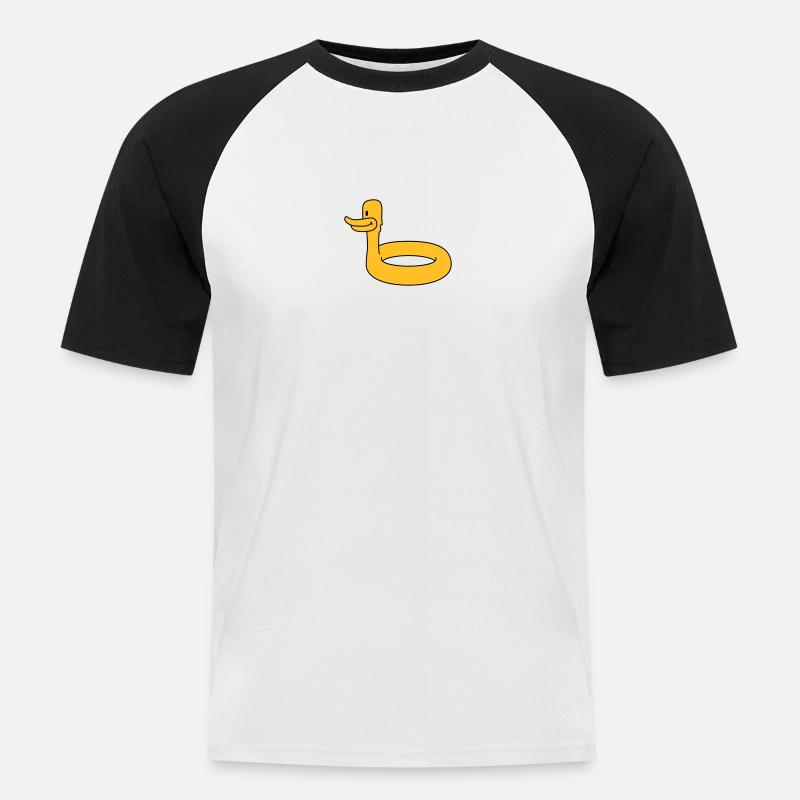 Duck Swimming Ring - Männer Baseball-T-Shirt - Weiß/Schwarz