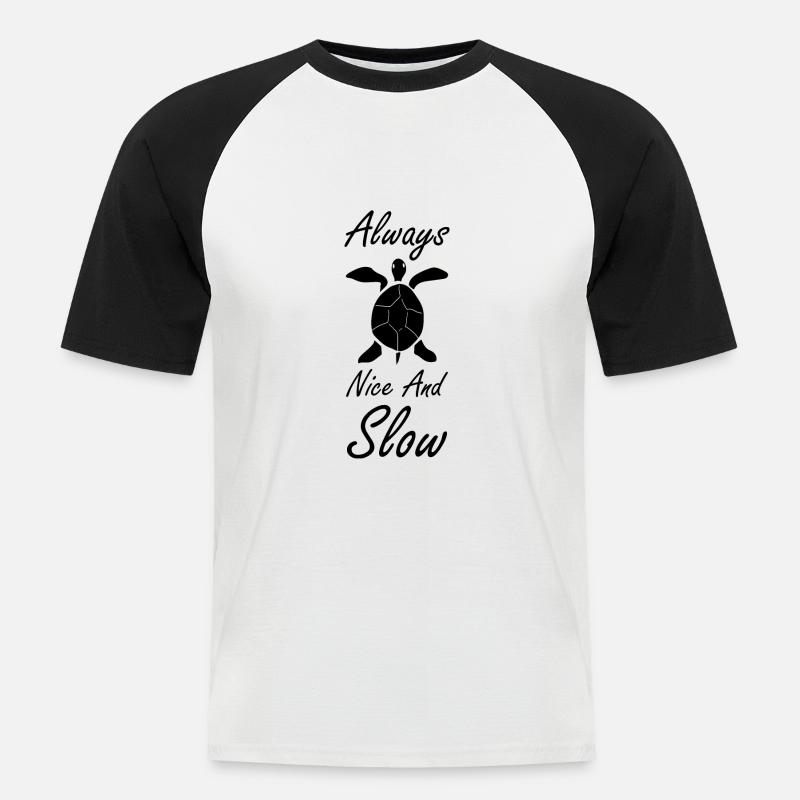 Turtle Turtle - Men's Baseball T-Shirt - white/black