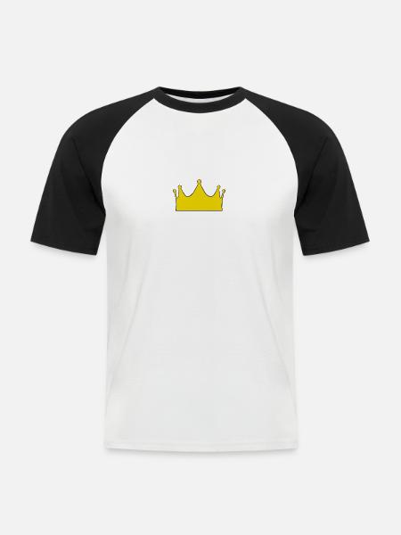 Krone - Männer Baseball-T-Shirt - Weiß/Schwarz