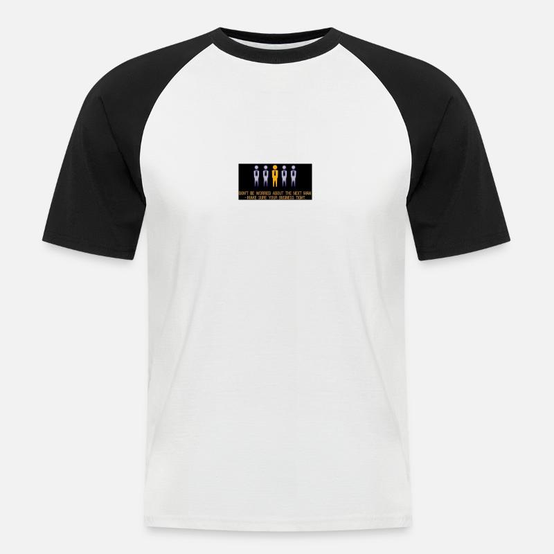 Don‘t worry, just hustle - Männer Baseball-T-Shirt - Weiß/Schwarz
