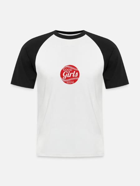 Fille de baseball - T-shirt baseball manches courtes Homme - blanc/noir
