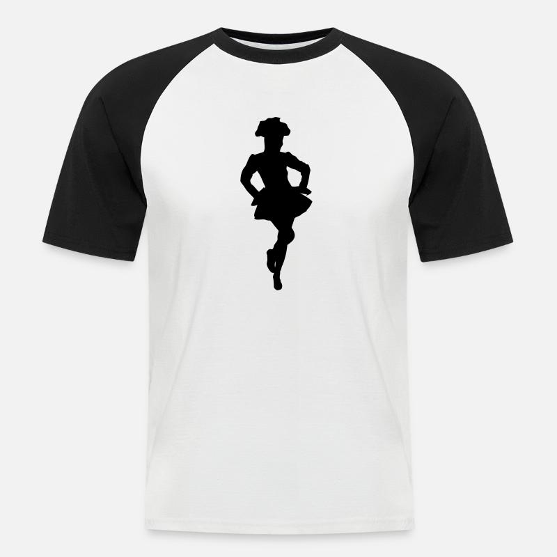 Funkenmarie - Männer Baseball-T-Shirt - Weiß/Schwarz