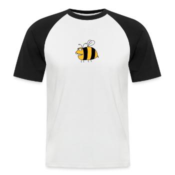 Fun thick bee - Men's Baseball T-Shirt - white/black - Front - Nik (191cm)