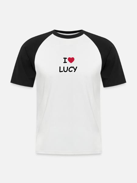 J'aime Lucy - T-shirt baseball manches courtes Homme - blanc/noir