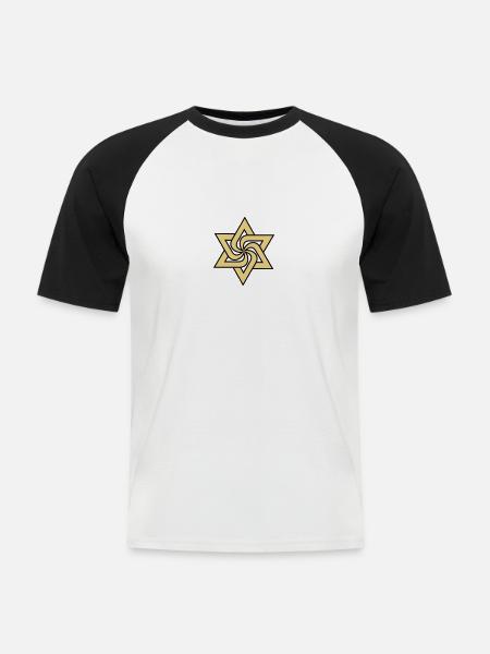 Rael Star (Symbol/Sign) 2c - Men's Baseball T-Shirt - white/black