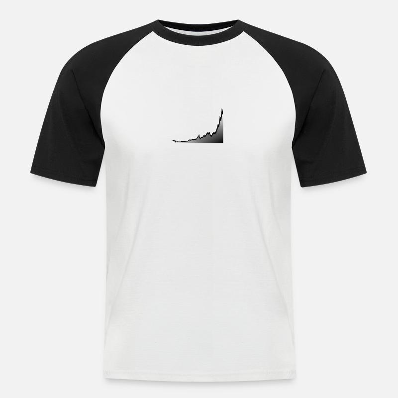BTC CHART - Männer Baseball-T-Shirt - Weiß/Schwarz
