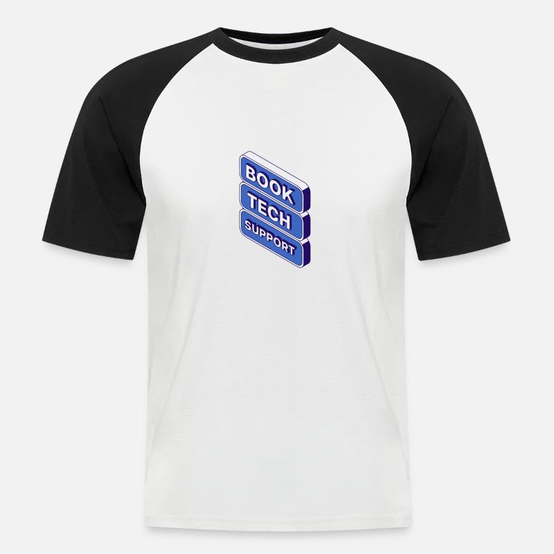 Technik Support - Männer Baseball-T-Shirt - Weiß/Schwarz