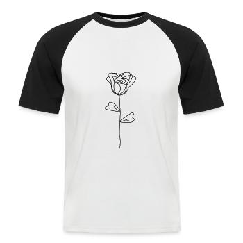 Rose - Männer Baseball-T-Shirt - Weiß/Schwarz - Vorne - Nik (191cm)