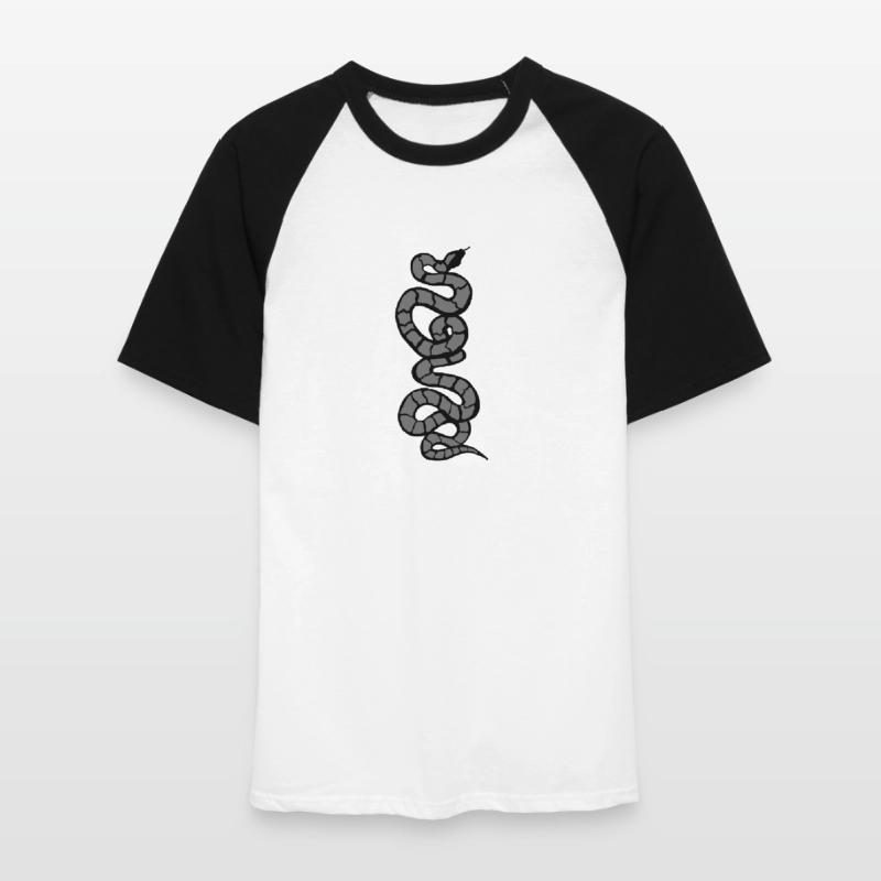 Snake Python grey Men's Baseball T-Shirt