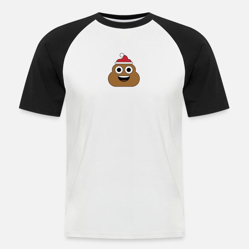 Weihnachtskacke - Männer Baseball-T-Shirt - Weiß/Schwarz