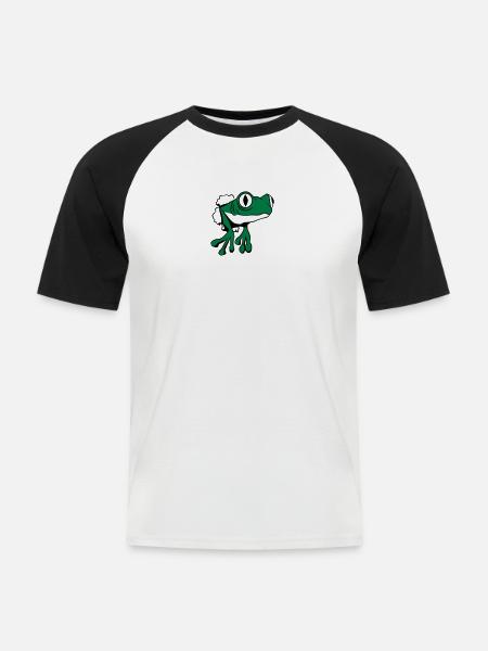 Frog hole funny - Men's Baseball T-Shirt - white/black