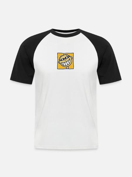 A grinning Tourist - Men's Baseball T-Shirt - white/black