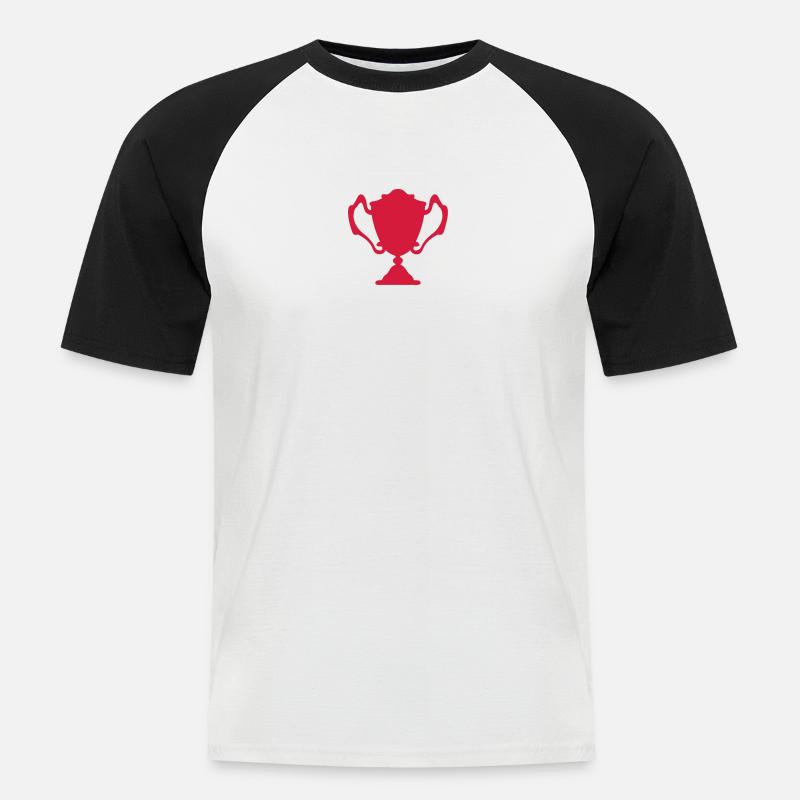 Cup-Trophäe Trophäe Trophäe Sport3 - Männer Baseball-T-Shirt - Weiß/Schwarz