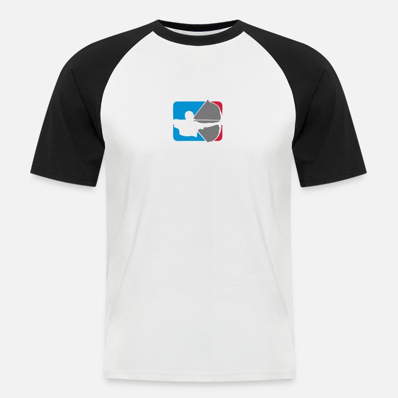 Bogenschießen Bogenschießen Logo bogenschieben - Männer Baseball-T-Shirt - Weiß/Schwarz