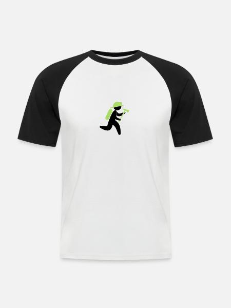 A fireman with an ax - Men's Baseball T-Shirt - white/black