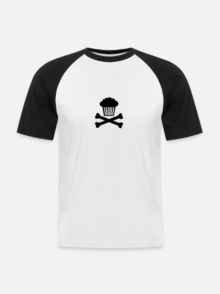 Cupcakes N´Bones - Men's Baseball T-Shirt - white/black
