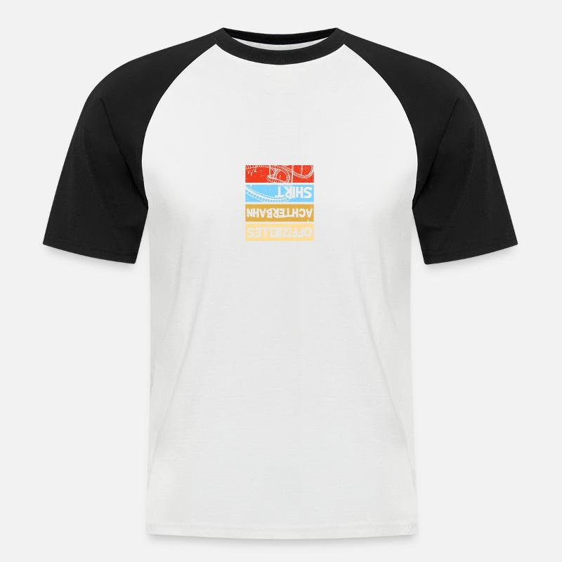 Achterbahn Freak Freizeitpark Rollercoaster - Männer Baseball-T-Shirt - Weiß/Schwarz