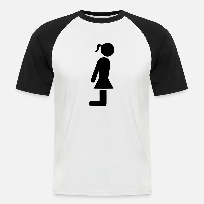 BDSM SUB - Männer Baseball-T-Shirt - Weiß/Schwarz