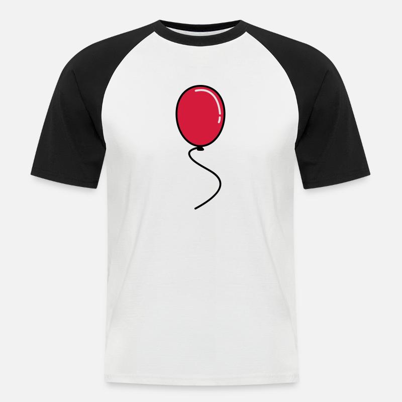 ballon_f3 - Männer Baseball-T-Shirt - Weiß/Schwarz
