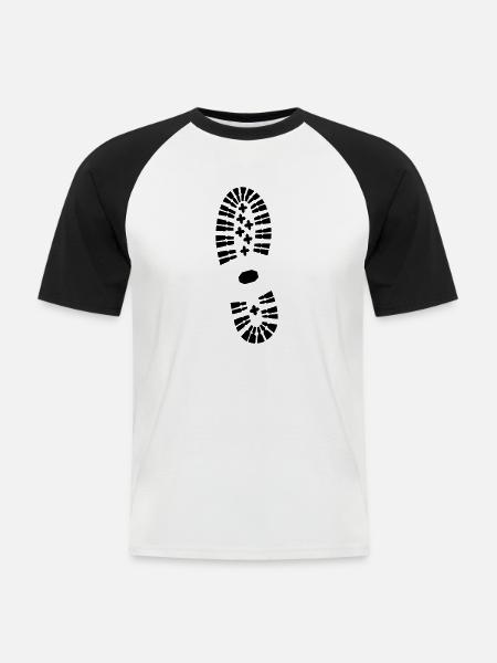 Footprint (super cheap) - Men's Baseball T-Shirt - white/black
