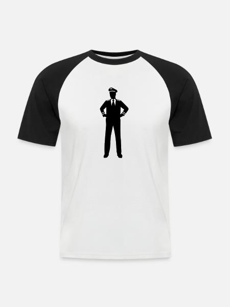 Pilot - Men's Baseball T-Shirt - white/black