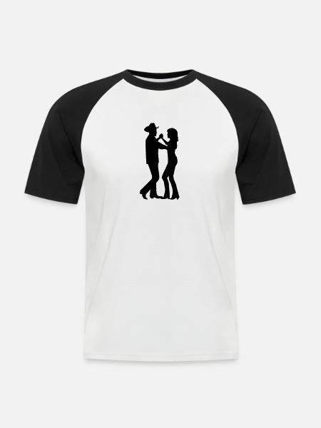 Country dance - Men's Baseball T-Shirt - white/black