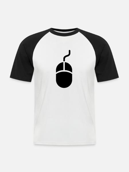 Mouse - Men's Baseball T-Shirt - white/black