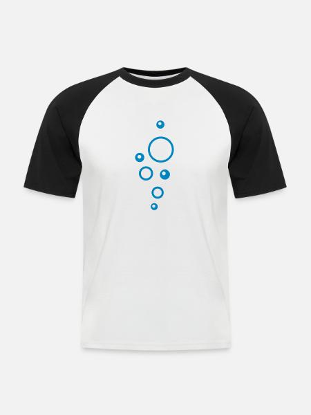 Bubbles - Männer Baseball-T-Shirt - Weiß/Schwarz