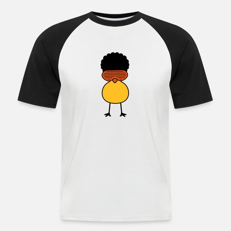 Funky Chick - Männer Baseball-T-Shirt - Weiß/Schwarz
